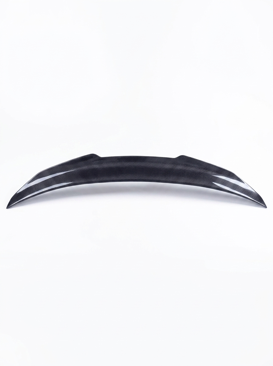 BMW 3 Series G20 G28 G80 M3 carbon fiber trunk spoiler by K2 Industries, showcasing sleek, aerodynamic design for sporty look.