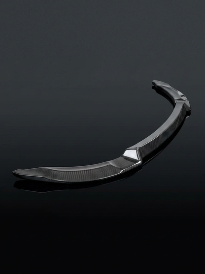 BMW 3 Series F80 M3 F82 M4 CS style carbon fiber front lip by K2 Industries, showing the sleek aerodynamic design.