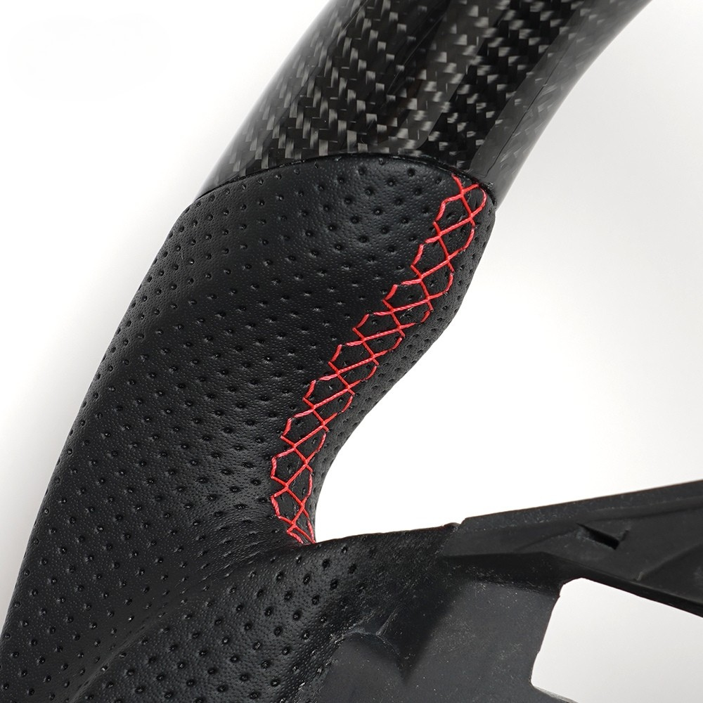 Vekto carbon fiber steering wheel for BMW E90 E91 E92 E93, with sporty design and textured surface for enhanced grip.
