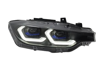 BMW 3 Series F30 F35 F31 headlights by K2 Industries, modern laser style headlights for 2011-2019 models.