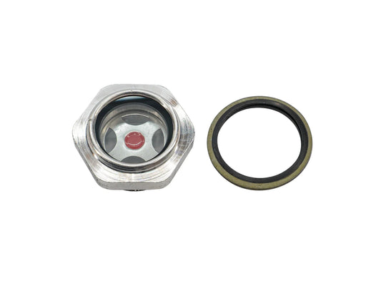 GoWesty coolant expansion tank sight glass for cooling system, showing clear view of coolant level in the tank