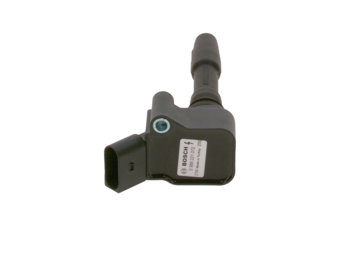 Bosch WorldPac ignition coil for Audi, VW, Bentley, Porsche 2013-2027, shown in a close-up view.