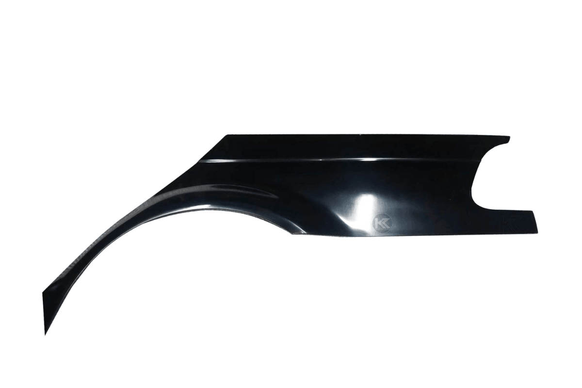 BMW 3-Series E46 Sedan over fender kit by K2 Industries featuring vented front fenders in ABS or fiberglass material.