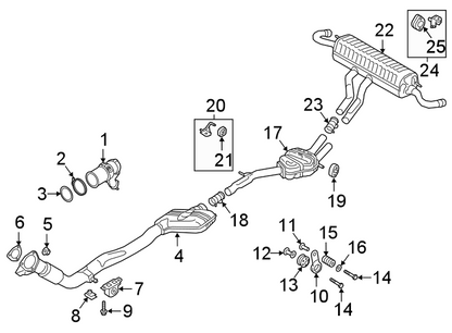 Bayern Automotive catalytic converter for Audi Q7 and Q8 EA839 3.0T, 2019–2026