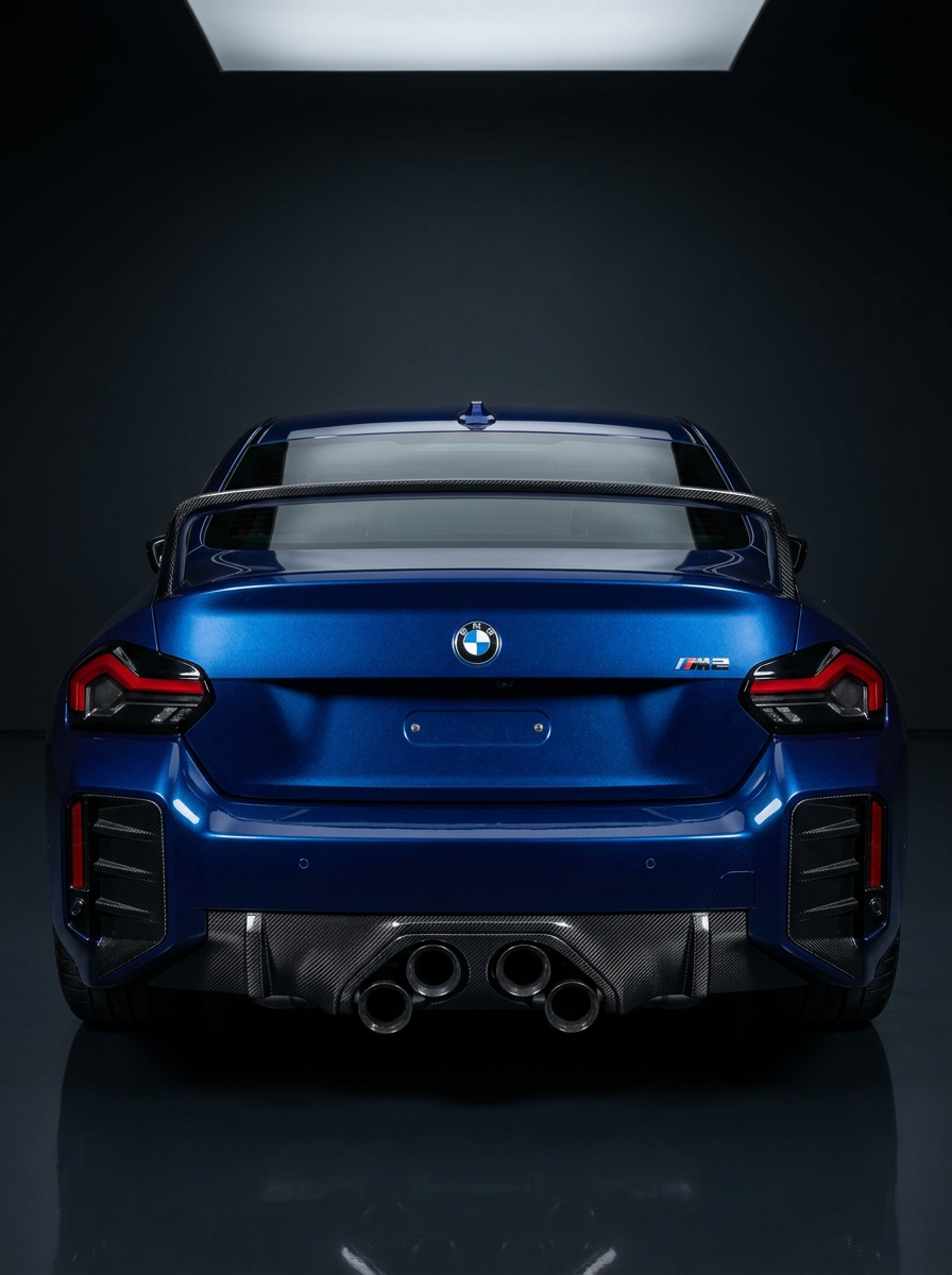 BMW 2 Series G87 M2 carbon fiber MP style wing by K2 Industries, showcasing sleek aerodynamic design and high-quality material.