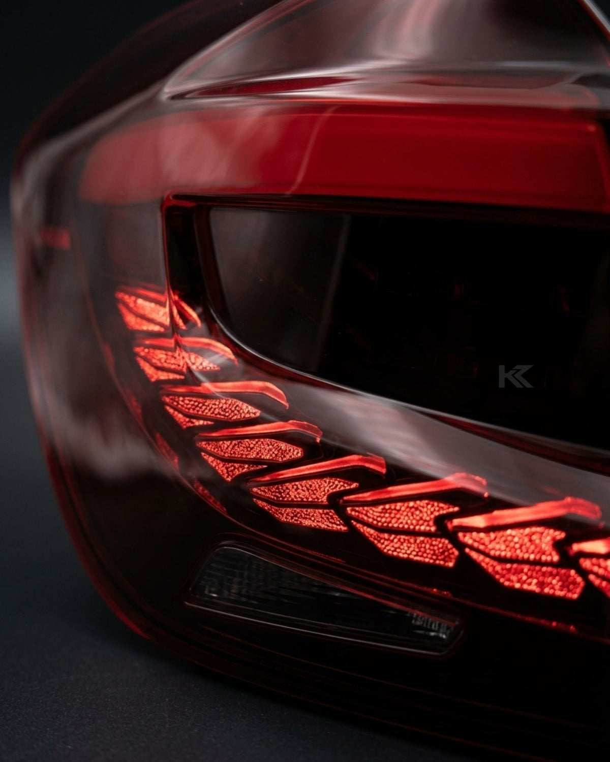 BMW X3 G01 and iX3 G08 tail lights by K2 Industries, LED GTS Dragon Scale style in red or black for 2019-2022 models.