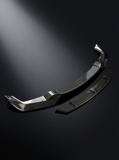 BMW 2 Series F87 M2 Carbon Fiber Front Lip by K2 Industries, lightweight aerodynamic front lip for 2016-2019 models.