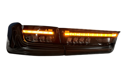 BMW 3 Series G20 G28 tail lights featuring red and smoked CSL style laser design by K2 Industries