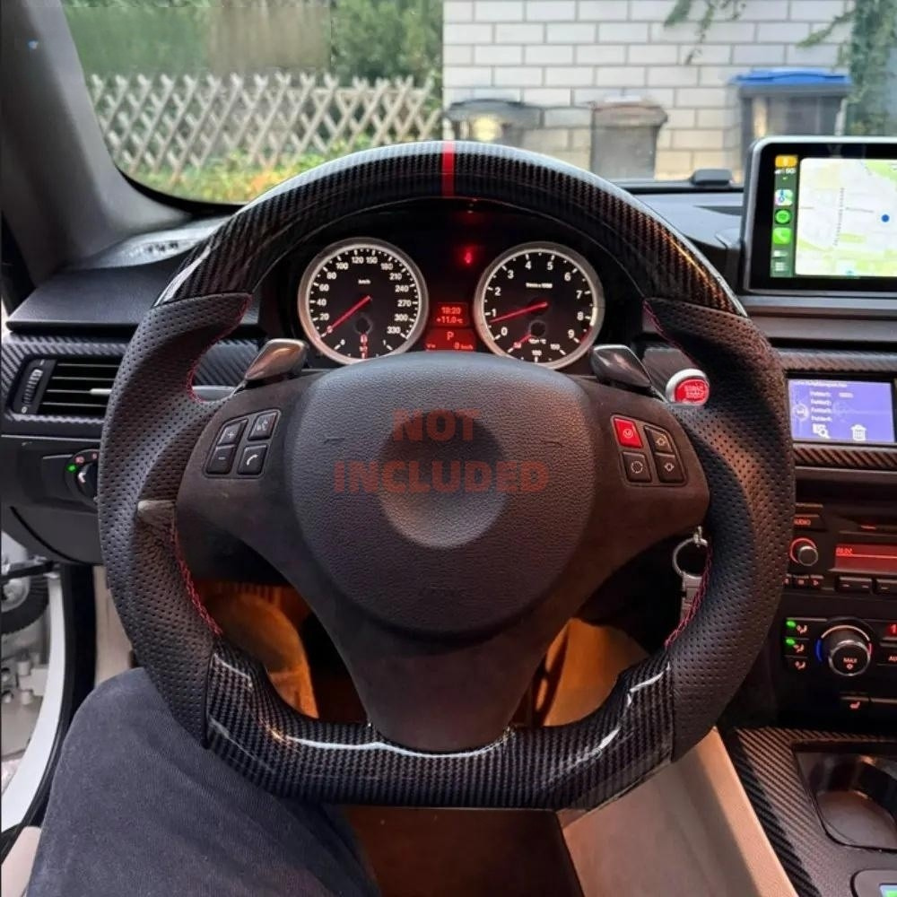 Vekto Hydro-Dip Carbon steering wheel for BMW E90 E92 E93 M3 2006-2013, featuring a sleek carbon-fiber finish and ergonomic grip.