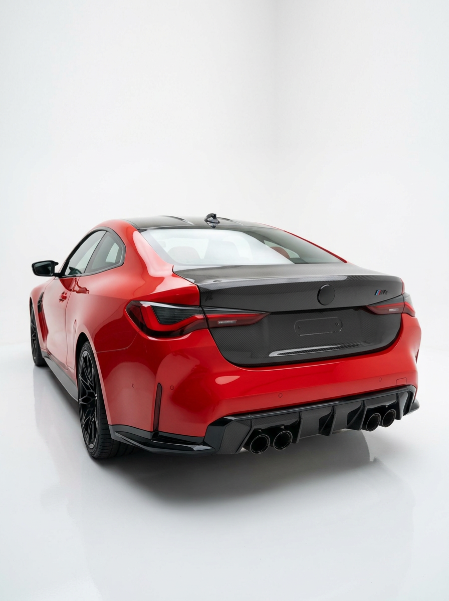 BMW 4 Series G82 M4 OEM Style carbon fiber trunk by K2 Industries, featuring a sleek, lightweight design and glossy finish.