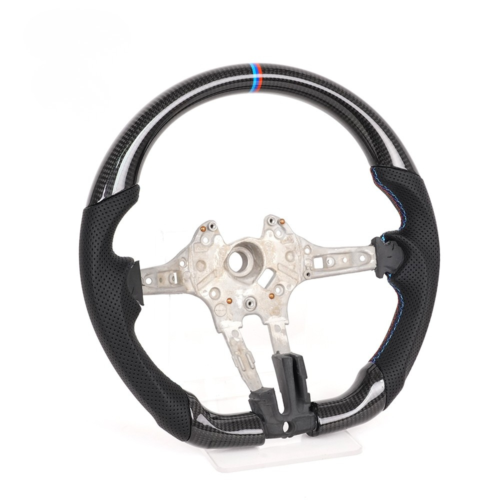 Vekto real carbon fiber M Sport steering wheel for BMW F90 M5, F10 5 Series, F07 GT, F11 Touring, and F Series interior.