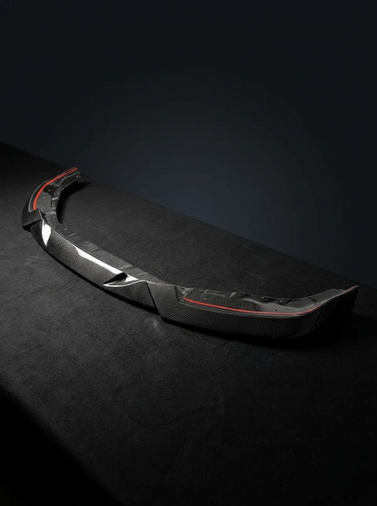 BMW 2 Series G87 M2 MHC style carbon fiber front lip by K2 Industries, featuring a sleek, aerodynamic design for the 2023+ model.