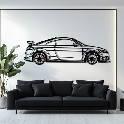Audi TT Metal Car Wall Art with Rotating Wheels - Iconic Sports Coupe Silhouette Decor - Interactive Automotive Wall Art- KAFMEKA099