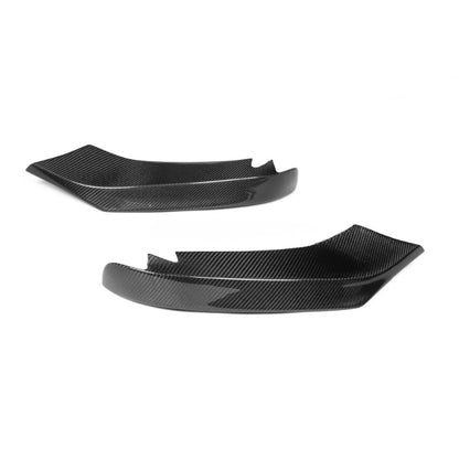 Gloss carbon fiber front bumper splitter for BMW 4 Series F32 F33 F36 M Sport, made by K2 Industries, with aerodynamic design.