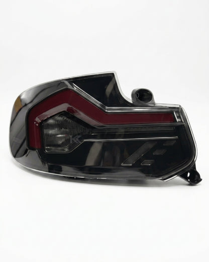 BMW 2-Series F22 F23 M2 F87 220i 225i F44 smoked LED tail lights by K2 Industries, showing the sleek, smoked lens design.