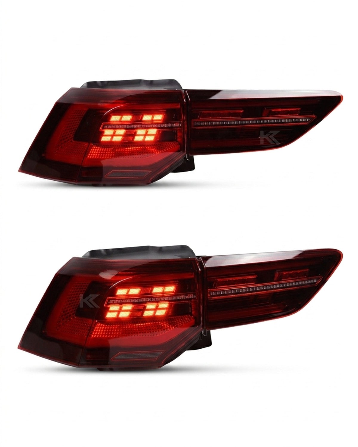 Volkswagen Golf 8 European Style LED tail lights by K2 Industries, featuring sleek design and bright illumination for models 2020-2023.
