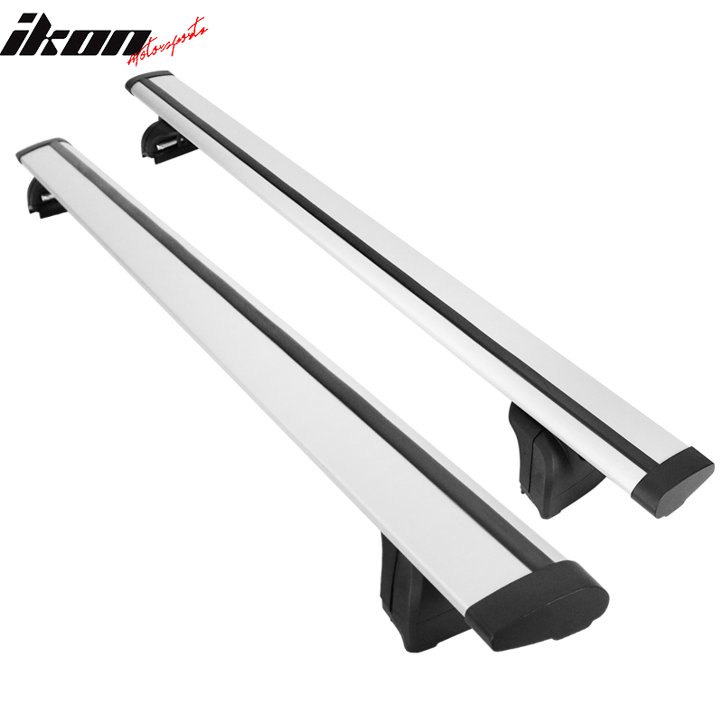 K2 Industries roof rack cross bars for 2008+ Audi Q5, 2006+ Q7, 2016+ BMW X1 SUVs, 2-piece cargo carrier set on vehicle roof