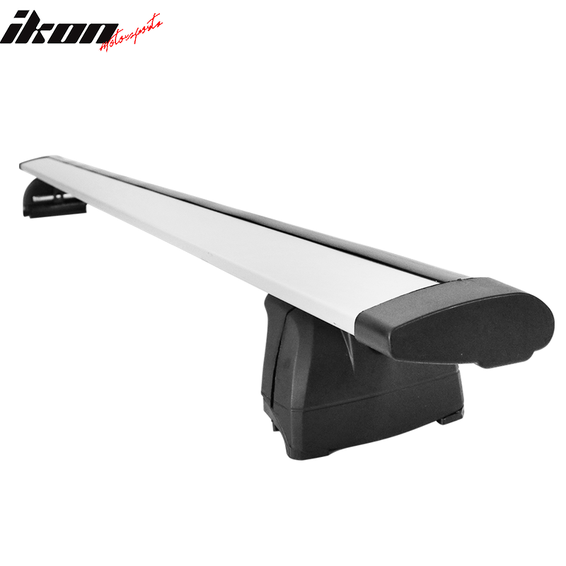K2 Industries roof rack cross bars for Audi Q5, Q7, BMW X1 SUVs, 47-inch cargo carrier roof racks installed on vehicle roof.