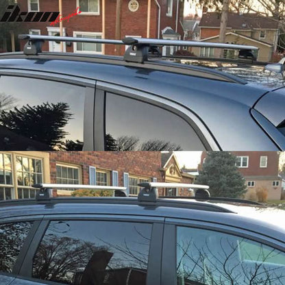 K2 Industries roof rack cross bars for Audi Q5, Q7, BMW X1 SUV, 47-inch cargo carrier roof rails, two-piece set installed on vehicle