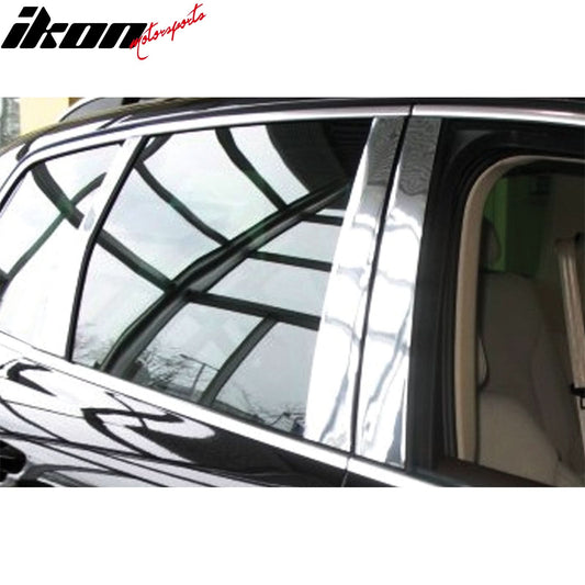 Volkswagen Touareg 2004-2010 stainless steel pillar post with mirror finish, K2 Industries, side pillar trim for vehicle enhancement.
