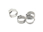 Set of four stainless steel ear clamps, 14.5mm, for mechanical parts by GoWesty, shown in a close-up image.