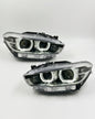 BMW 1 Series F20 118i dual-color LED headlight assembly with high and low beams, yellow and white, by K2 Industries.