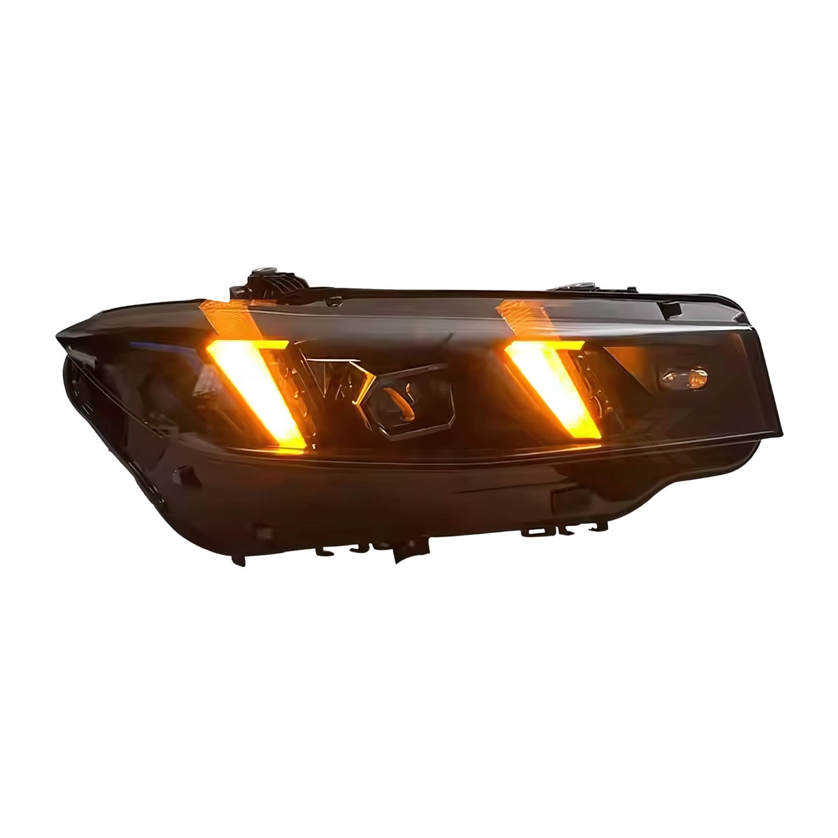 BMW 3 Series G20 G28 snake eyes style CSL LED headlights by K2 Industries, showing the sleek daytime running light design.