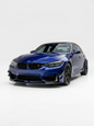 K2 Industries carbon fiber front lip for BMW 3 Series F80 M3 F82 F83 M4 M Performance style, showcasing sleek aerodynamic design.