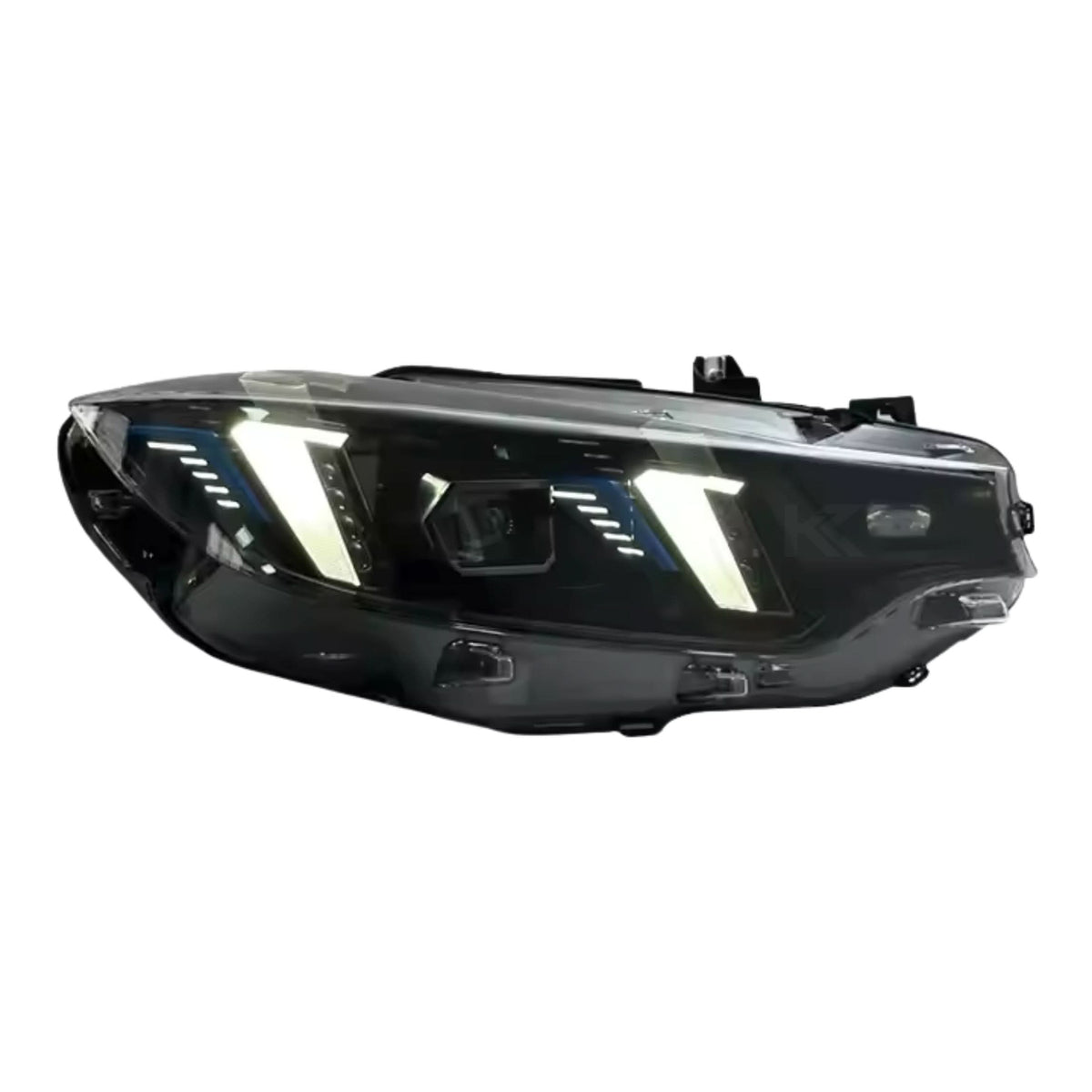 BMW 4 Series F32 F36 F8 LED Headlights with snake eyes, K2 Industries, showing the sleek headlight design and LED lighting elements.