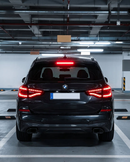 BMW X3 G01 and iX3 G08 tail lights by K2 Industries, LED GTS Dragon Scale style in red or black, for 2019-2022 models