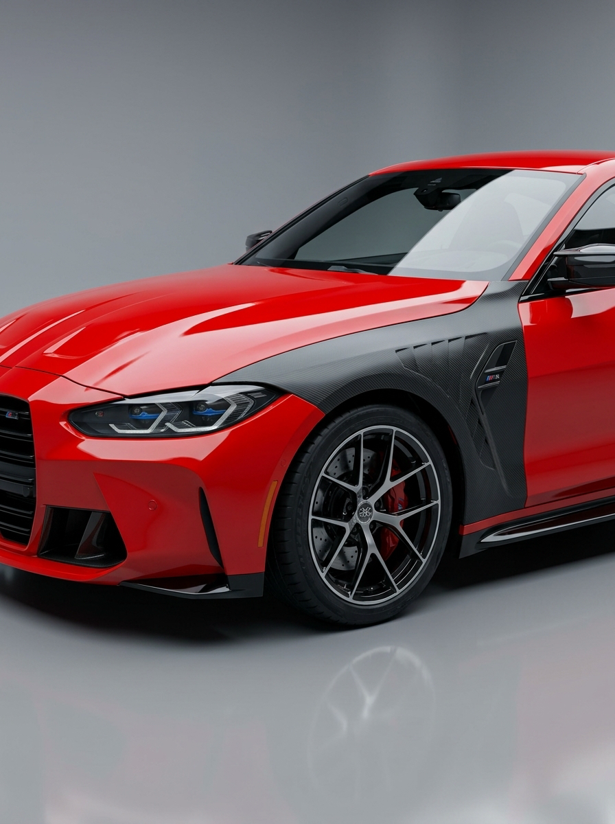 BMW 4 Series G82 M4 carbon fiber matte fenders by K2 Industries, showcasing sleek, lightweight automotive fenders for 2021+ models.