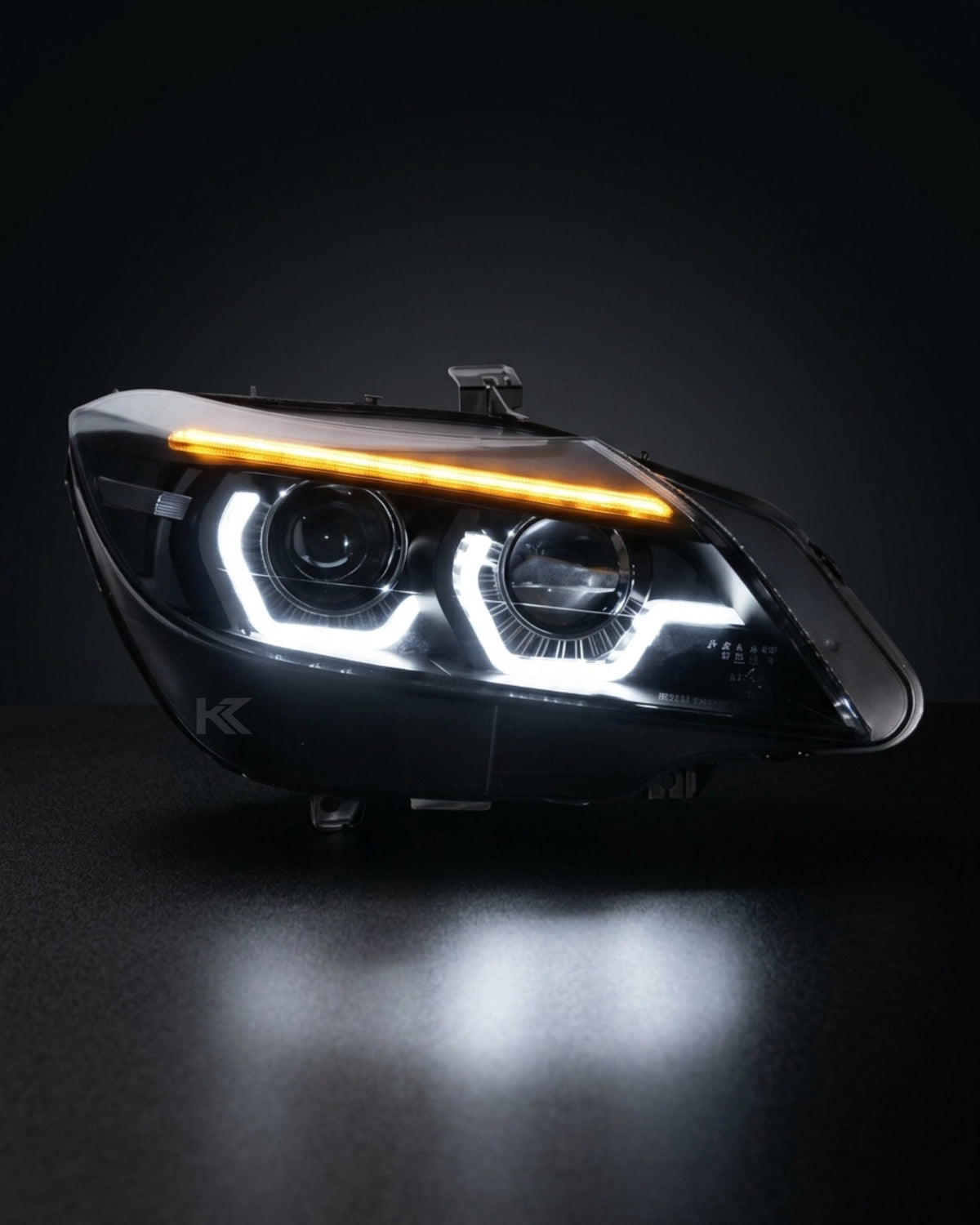 BMW Z4 E89 headlights with 2021 style LED laser lens, modified for models 2009-2016, by K2 Industries.
