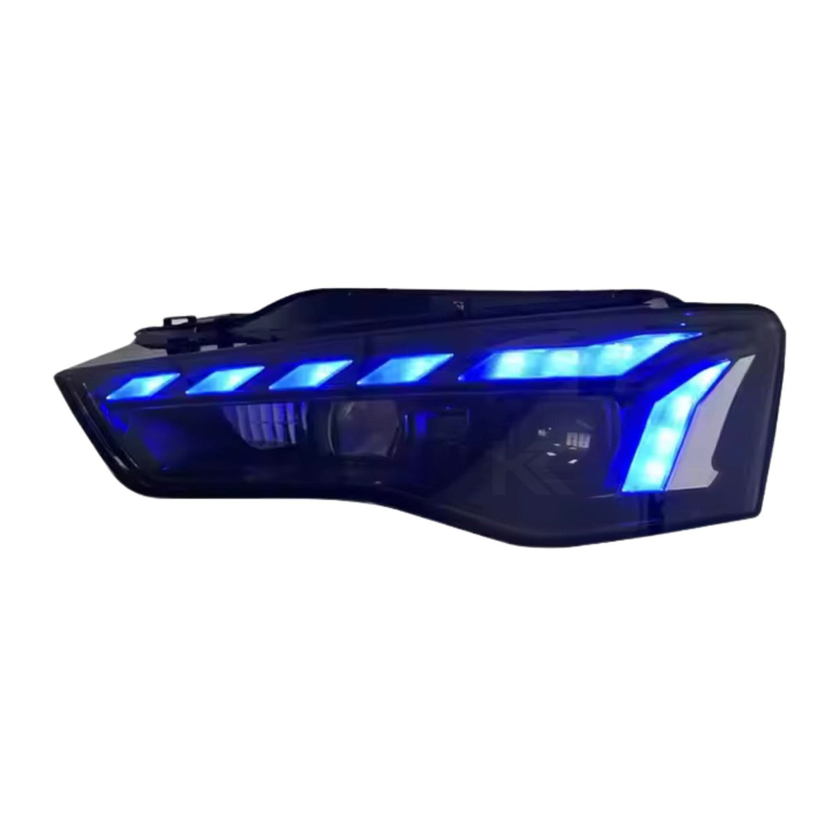 Audi A5 RS5 style LED headlights by K2 Industries, showcasing the sleek design and bright LED light elements.
