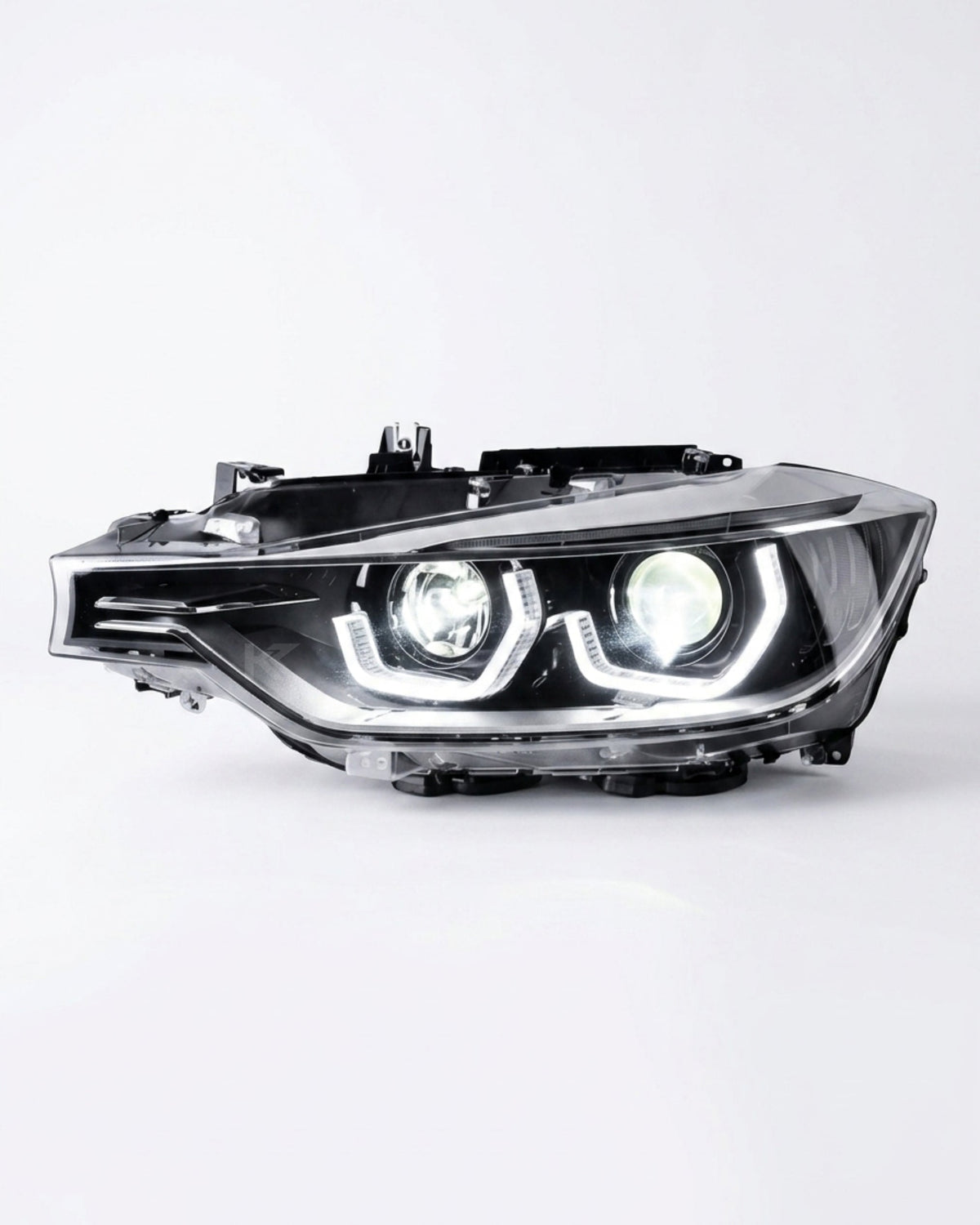 BMW 3-Series F30 F35 modern style LED headlights by K2 Industries, showing sleek headlight design with LED accents for 2013-2015 models.