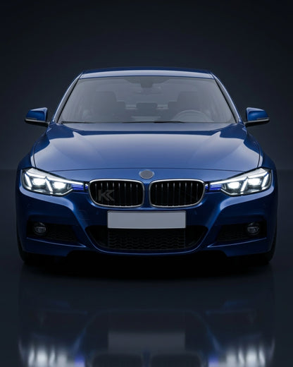 BMW 3 Series F30 F35 F80 LED headlight upgrade by K2 Industries, showcasing the sleek Lazer LED headlight with detailed design.