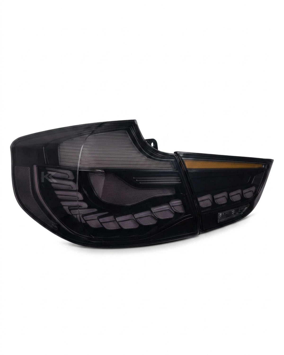 BMW 3-Series F34 Gran Turismo tail lights by K2 Industries in red or smoke GTS OLED style, for 2012-2016 models.