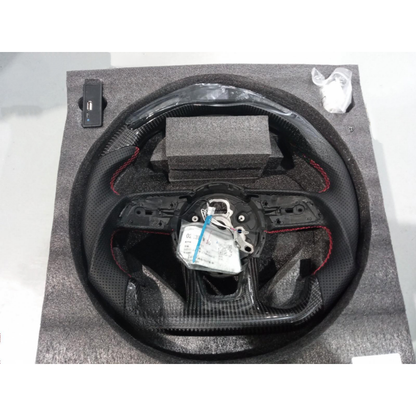 LED Real Carbon Fiber Steering Wheel for Audi A3 A4 A5 RS3 RS4 RS5 S3 S4 S5 2016–2020