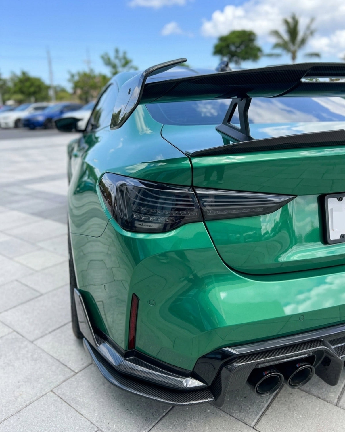 BMW 4-Series G82 M4 G22 laser style taillights by K2 Industries, showcasing sleek LED design for 2021+ models.