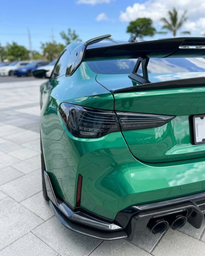 BMW 4-Series G82 M4 G22 laser style taillights by K2 Industries, showcasing sleek LED design for 2021+ models.