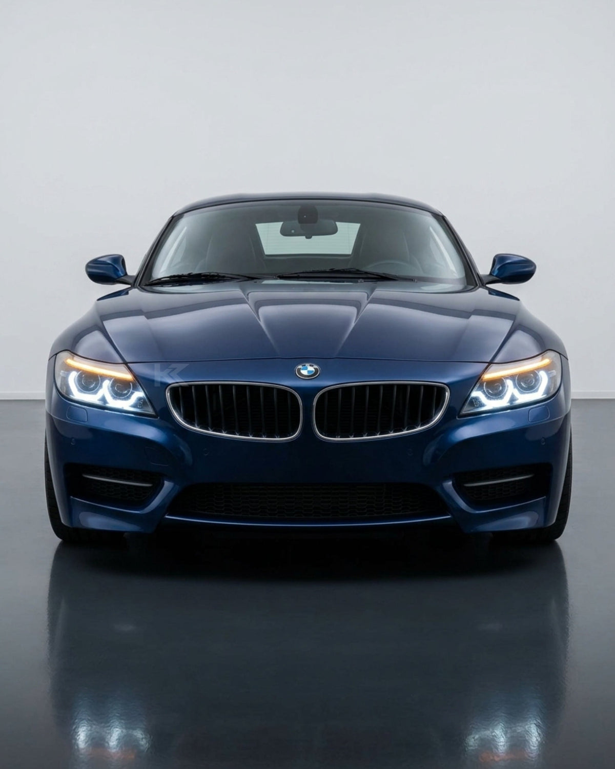 BMW Z4 E89 2009-2016 modified LED laser lens headlights by K2 Industries, showcasing sleek headlight design and bright illumination.