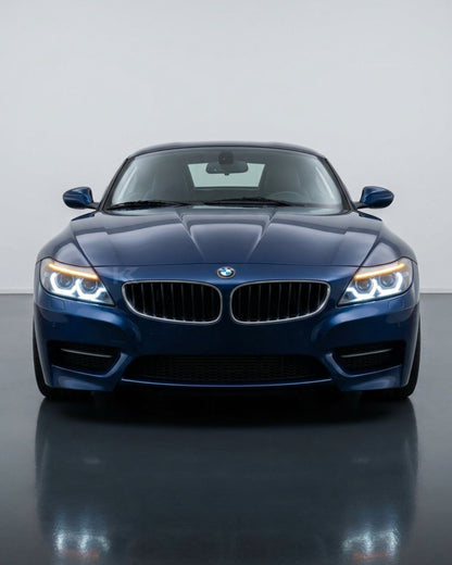 BMW Z4 E89 2009-2016 modified LED laser lens headlights by K2 Industries, showcasing sleek headlight design and bright illumination.