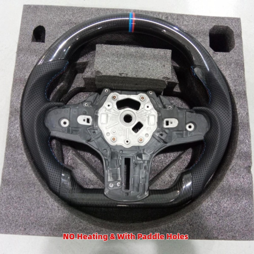 Vekto real carbon fiber steering wheel for BMW G20 G21 G22 G28 G29 M3 G80, showing sleek black textured surface and ergonomic design