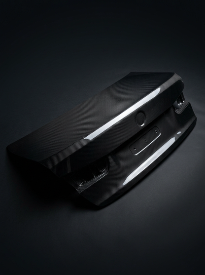BMW 3 Series G80 M3 OEM Style carbon fiber trunk by K2 Industries, lightweight performance upgrade for 2019+ models.