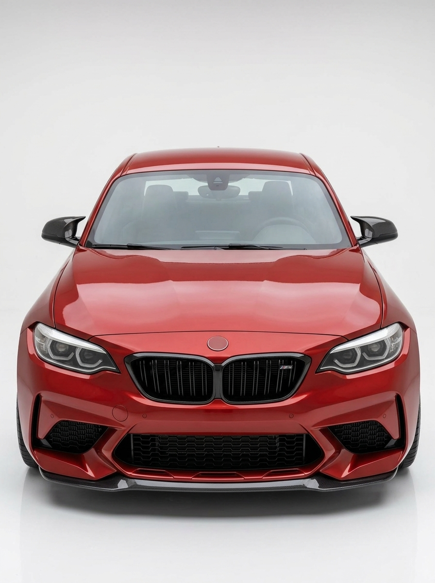 BMW 1 & 2 Series F20 F21 F22 F32 F87 M135i M140i carbon fiber side mirror covers by K2 Industries, showing sleek textured finish.