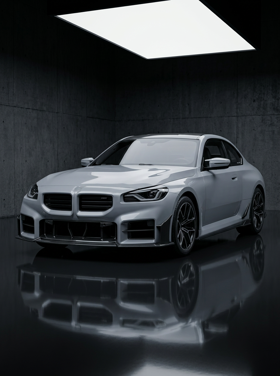 K2 Industries BMW 2 Series G87 M2 carbon fiber front grille, center lower bumper grille kit for 2023+ models.