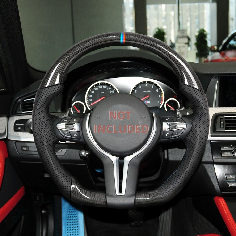 Vekto real carbon fiber M Sport steering wheel for BMW F-Series 1, 2, 3, 4, X1, X2, X3, X4, X5, and X6 vehicles