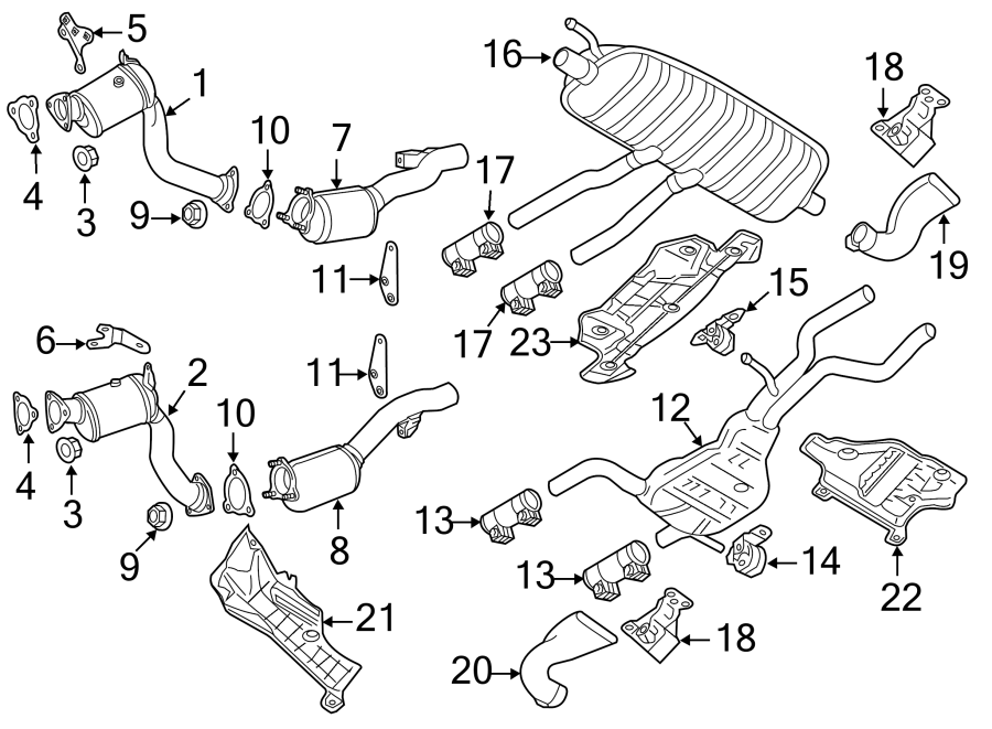 Bayern Automotive 7L8254301QX catalytic converter for EA837 3.0L Audi Q7 2011-2015, left side