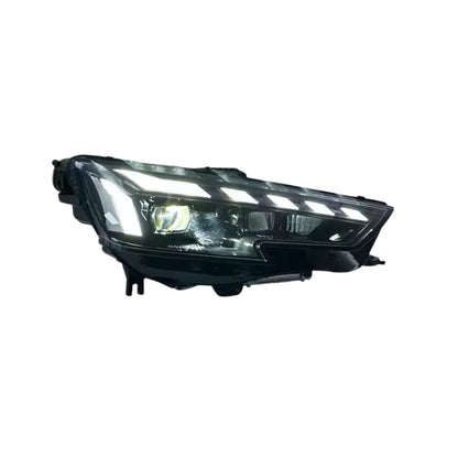 K2 Industries Audi A4 RS4 style LED headlights for 2013-2021, showing sleek design and bright LED lighting on a white background.