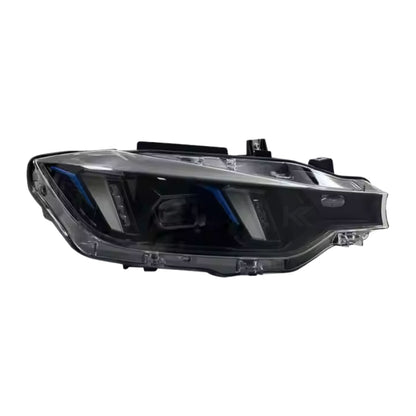 BMW 3 Series F30 Snake Eyes LED headlights by K2 Industries, showcasing the sleek headlight design with LED accents for model years 2011-2019.