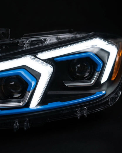 BMW 3-Series F30 F35 LED headlights by K2 Industries, showcasing the sleek design and modern LED lighting for 2011-2019 models.